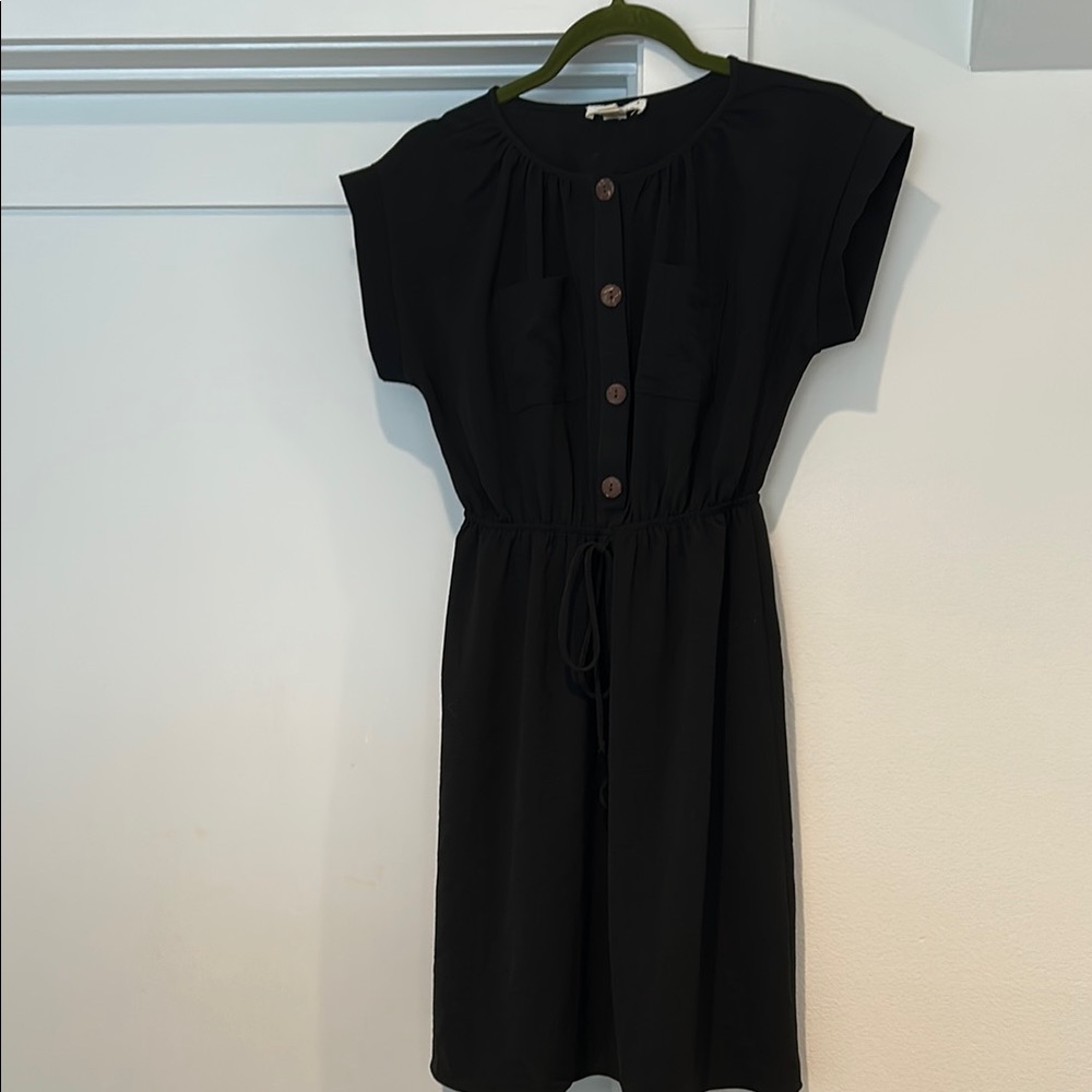 Black Button-Down Dress